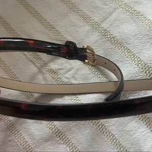 J.crew Leather Tortoise Shell print black brown Belt Large